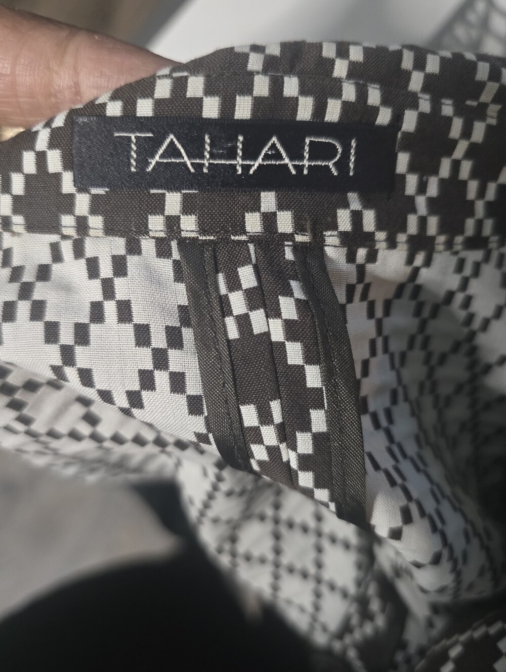 Tahari Brown and White Pixel-Check Jacket - Picture 3 of 6
